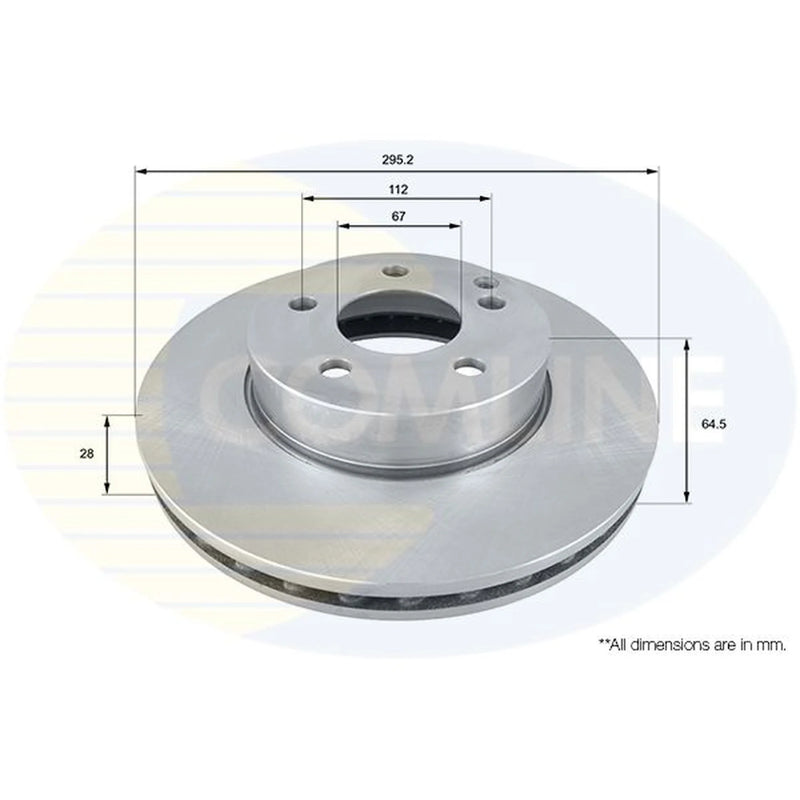 Comline 2 x Internally Vented Front Brake Discs ADC1662V
