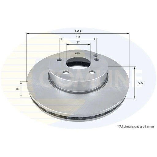 Comline 2 x Internally Vented Front Brake Discs ADC1662V