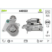 Valeo Starter Motor 12V 1.2kW 11 Teeth 446522