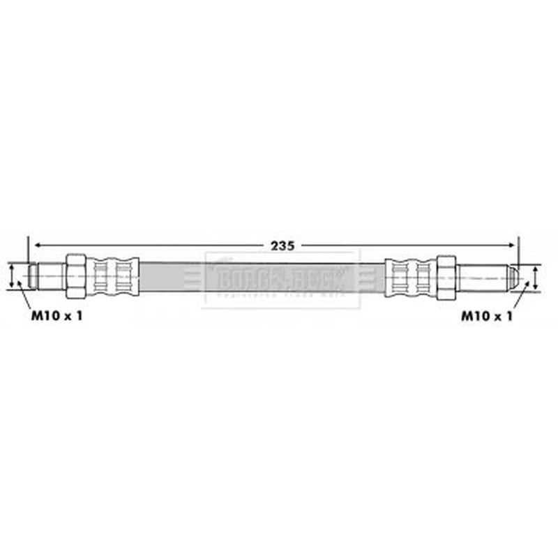 Borg & Beck Brake Hydraulic Hose Line Left BBH6717
