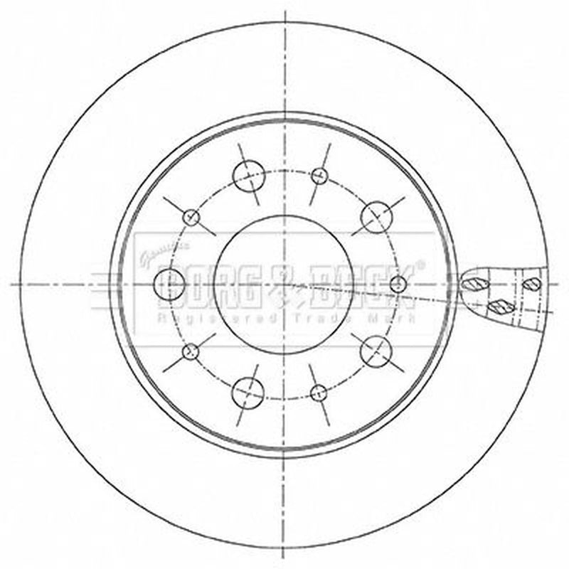 Borg & Beck 2 x Vented Rear Brake Discs BBD6156S
