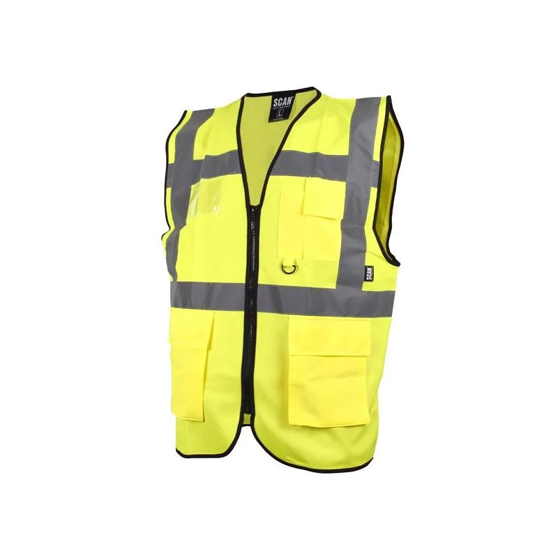 Scan Hi-Vis Utility Yellow Waistcoat - XL (48in) - SFV09
