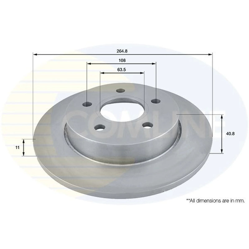 Comline 2 x Solid Rear Brake Discs ADC1228