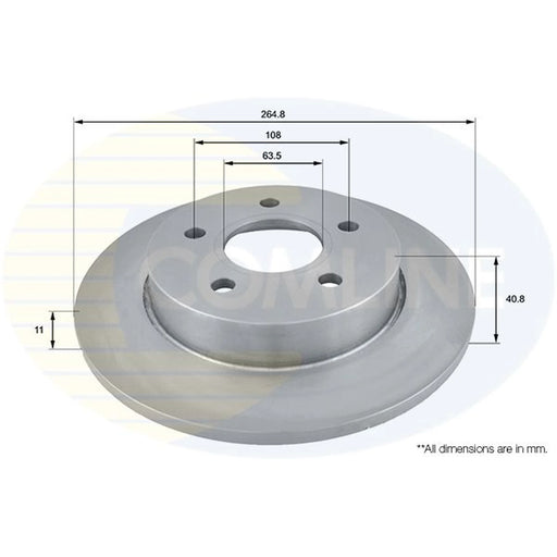 Comline 2 x Solid Rear Brake Discs ADC1228