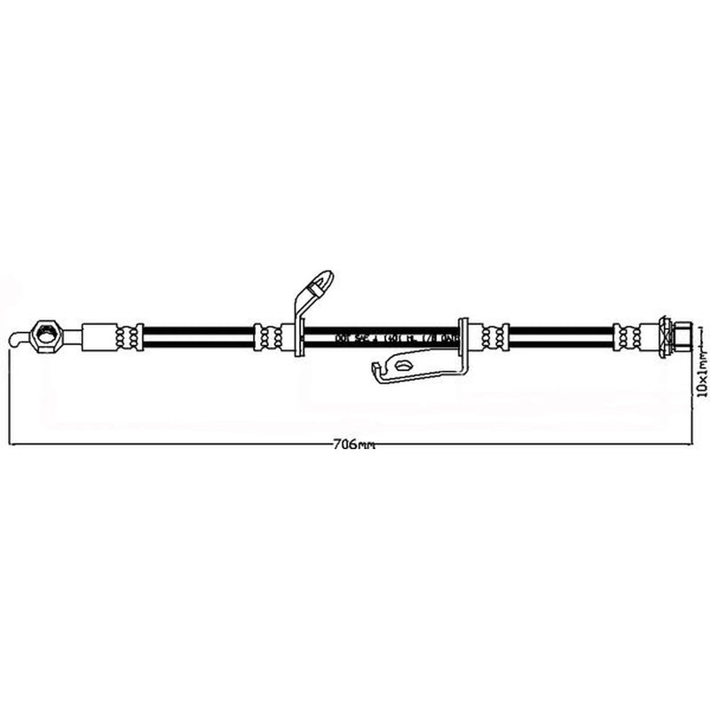 Abtex Brake Hydraulic Hose Line Front Right ABH1344L