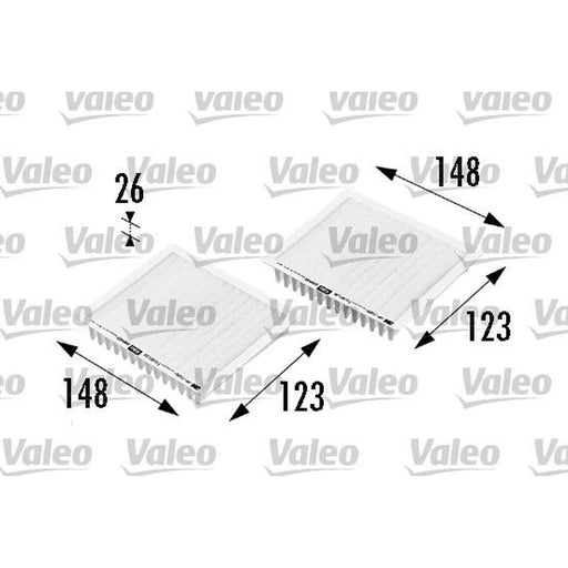 Valeo 2 x Cabin Air Filter (Pollen Filter) 698469