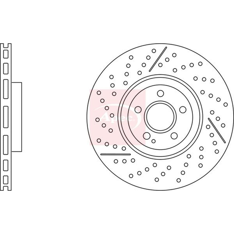 Apec 2 x Vented Front Brake Discs DSK3279