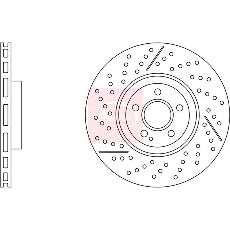Apec 2 x Vented Front Brake Discs DSK3279