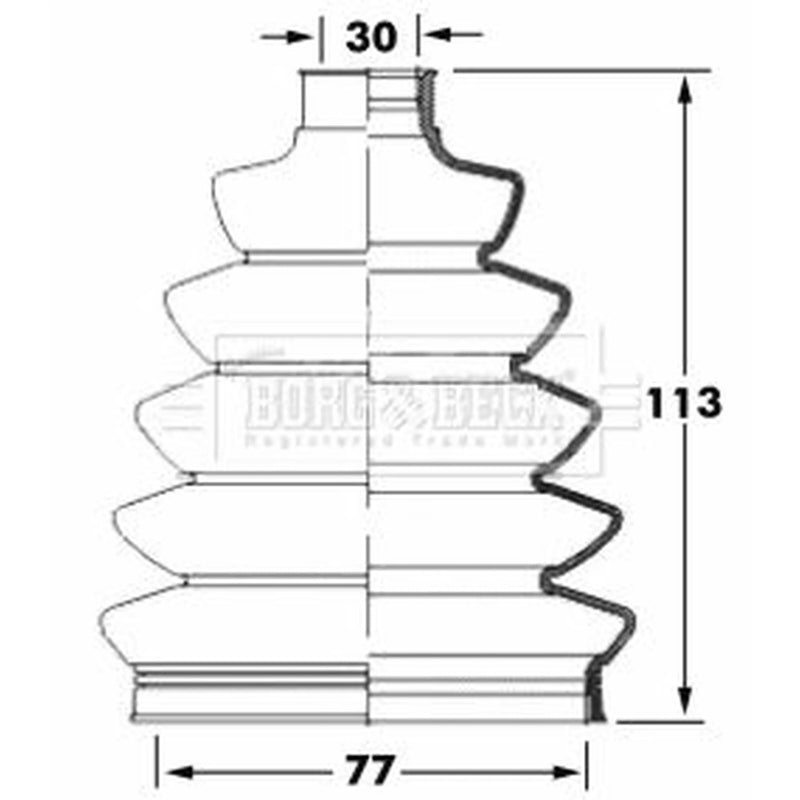 Borg & Beck Drive Shaft Bellow Kit Front Right Thermoplast BCB6069