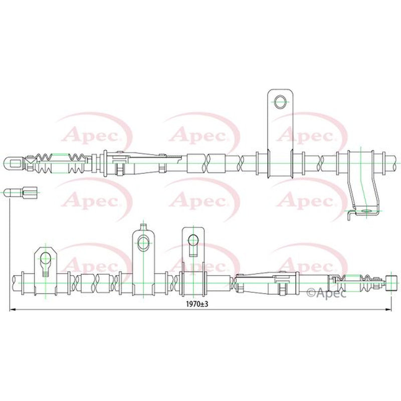 Apec Handbrake Cable Right Rear CAB1234