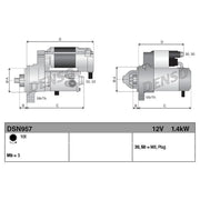 Denso Starter Motor 12V 1.4kW 10 Teeth DSN957