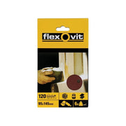 Flexovit Detail Hook & Loop Sanding Sheets 95x145mm Fine 120G (Pack 6)