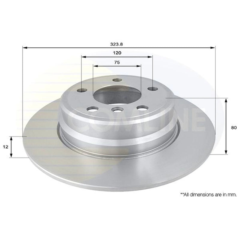 Comline 2 x Solid Rear Brake Discs ADC1708