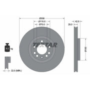 Textar 2 x Externally Vented Brake Discs 92110903