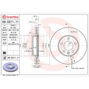 Brembo 2 x Front Brake Discs 09.D211.11