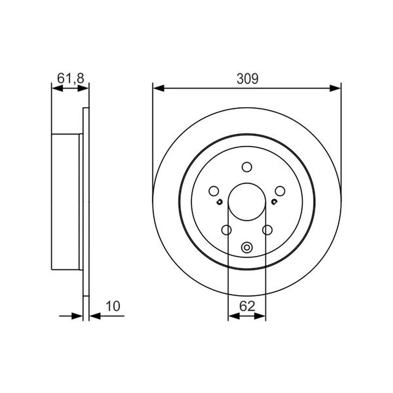 Bosch 2 x Solid Brake Discs 0 986 479 T04