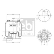 Febi Air Suspension Bellow Rear Right 38734