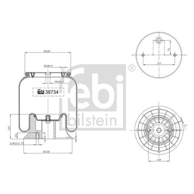 Febi Air Suspension Bellow Rear Right 38734