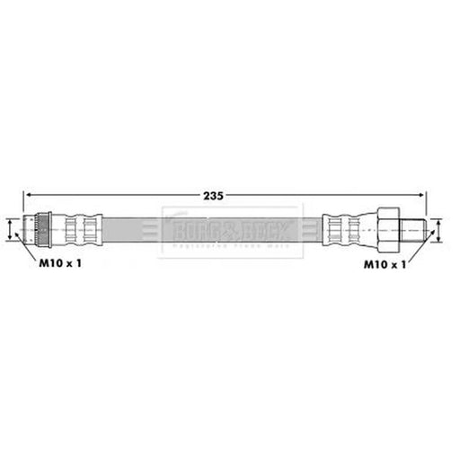 Borg & Beck Brake Hydraulic Hose Line Left BBH7126