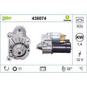 Valeo Starter Motor 12V 1.4kW 11 Teeth 438074