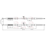 Apec Handbrake Cable Left Rear CAB1095