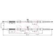 Apec Handbrake Cable Left Rear CAB1095