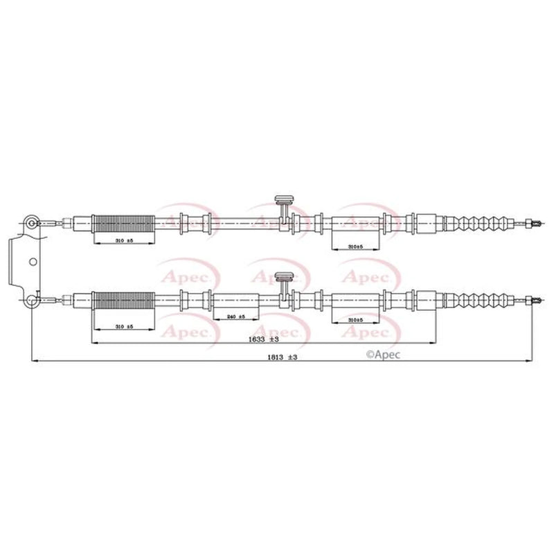 Apec Handbrake Cable Left Rear CAB1095