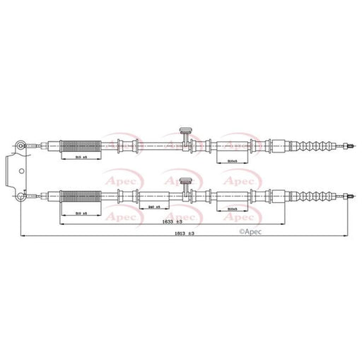 Apec Handbrake Cable Left Rear CAB1095