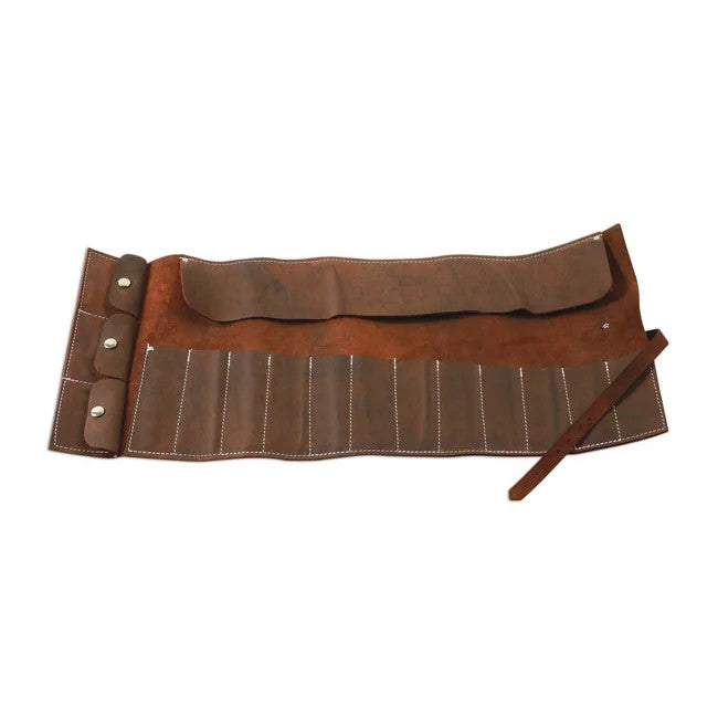 Gunson Leather Tool Roll Antique Finish 15 Pockets - GPL
