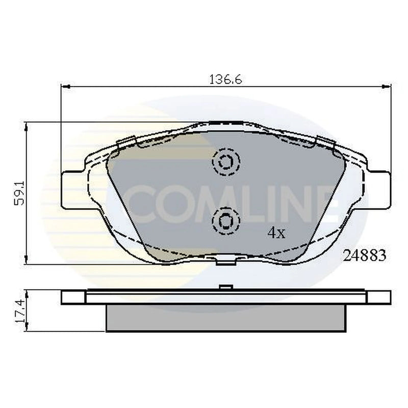 Comline 4 x Front Brake Pad Set CBP02027