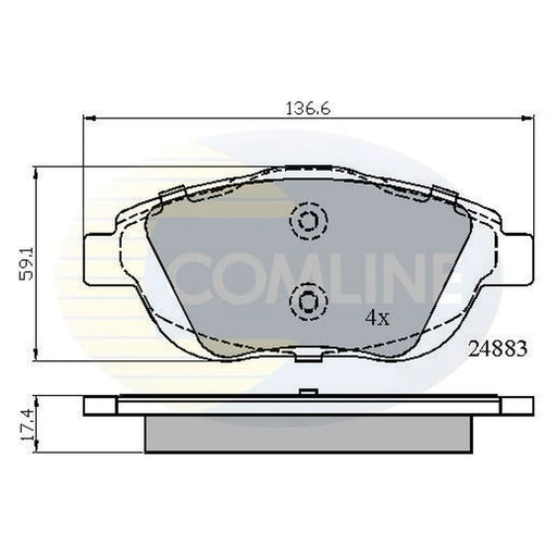 Comline 4 x Front Brake Pad Set CBP02027