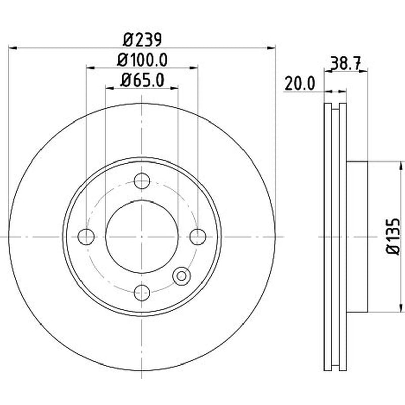 DON 2 x Internally Vented Front Brake Discs PCD11072