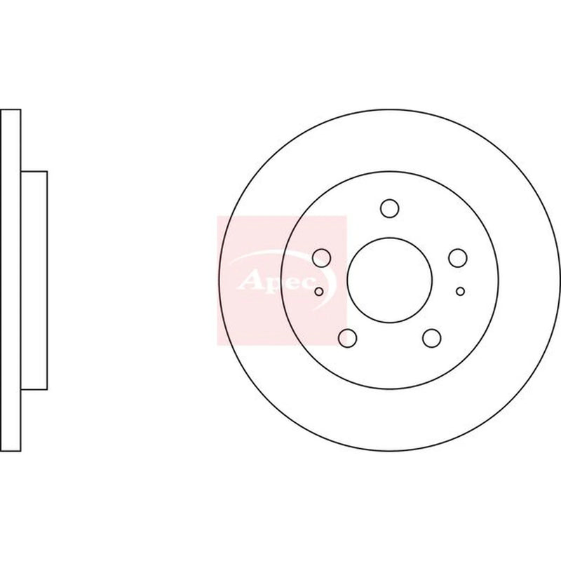 Apec 2 x Solid Rear Brake Discs DSK3451