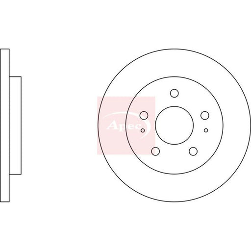 Apec 2 x Solid Rear Brake Discs DSK3858