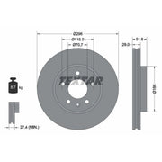 Textar 2 x Front Brake Discs 92165405