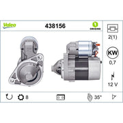Valeo Starter Motor 12V 0.7kW 8 Teeth 438156