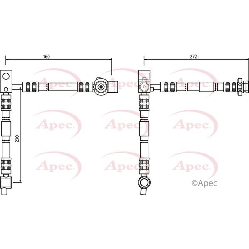 Apec Brake Hydraulic Hose Line Front Right HOS3519