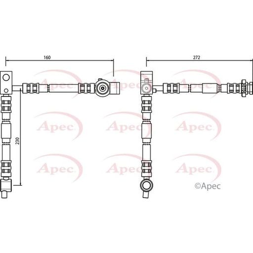 Apec Brake Hydraulic Hose Line Front Right HOS3519