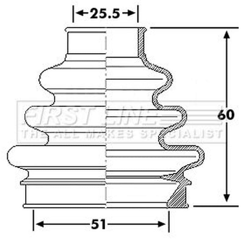 First Line Drive Shaft Bellow Kit Front Left Thermoplast FCB6189