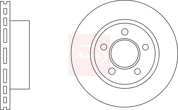 Apec 2 x Brake Disc Set Vented