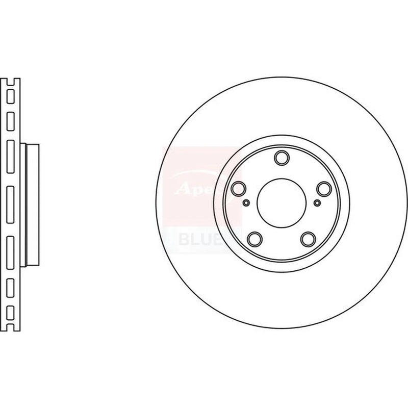 Apec 2 x Vented Front Brake Discs SDK6584