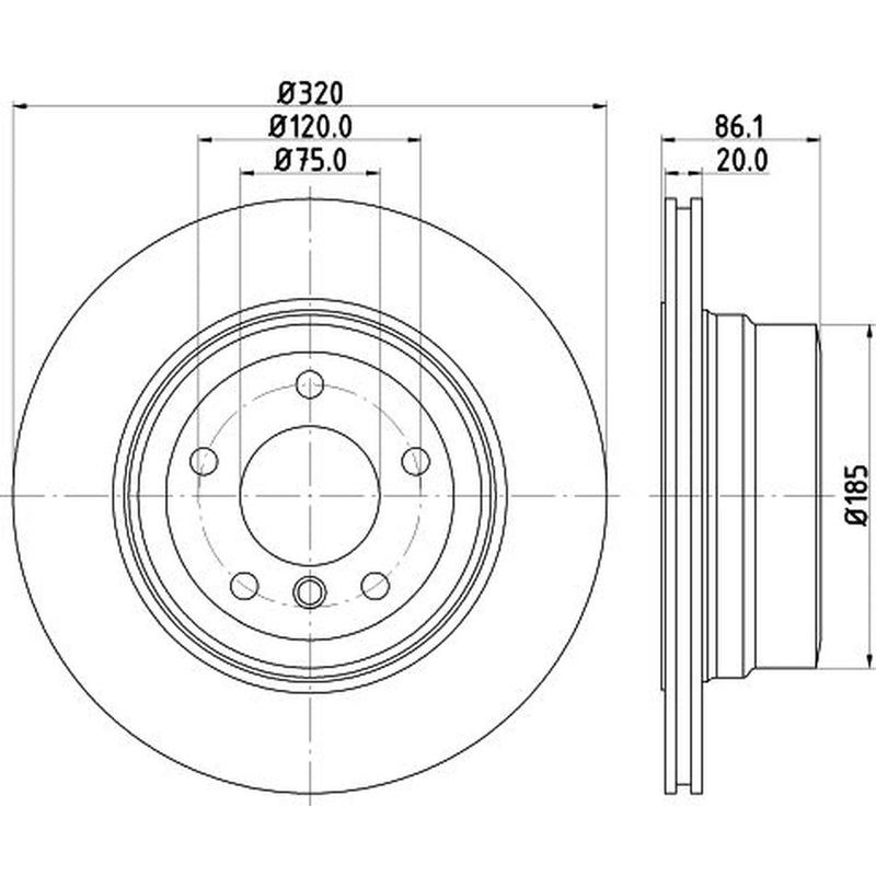 Mintex 2 x Internally Vented Rear Brake Discs MDC2497