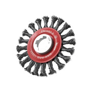 Faithfull X-LOCK Conical Wire Brush 115mm M14x2, 0.50mm Steel Wire