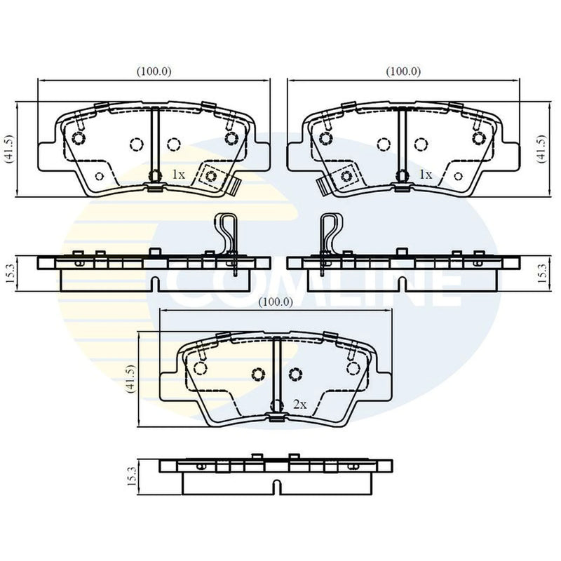 Comline 4 x Rear Brake Pad Set CBP32161