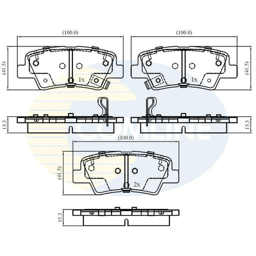 Comline 4 x Rear Brake Pad Set CBP32161