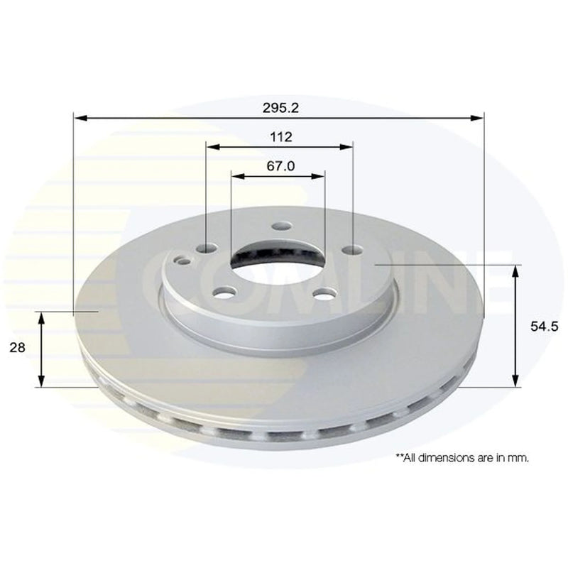 Comline 2 x Internally Vented Front Brake Discs ADC1623V