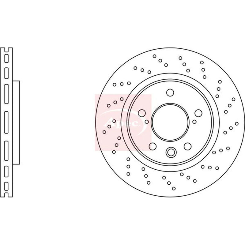 Apec 2 x Perforated/Vented Rear Brake Discs DSK3597