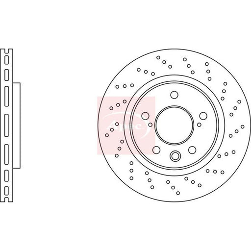 Apec 2 x Perforated/Vented Rear Brake Discs DSK3597