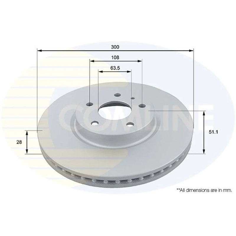Comline 2 x Front Brake Discs ADC1272V