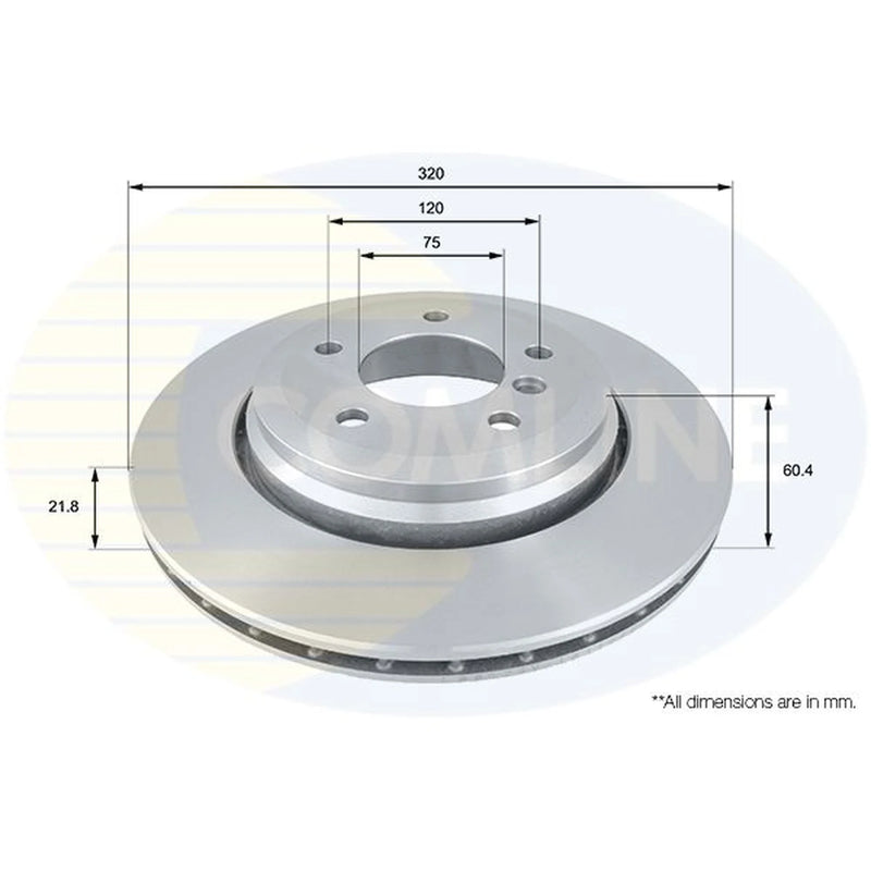 Comline 2 x Internally Vented Rear Brake Discs ADC1725V